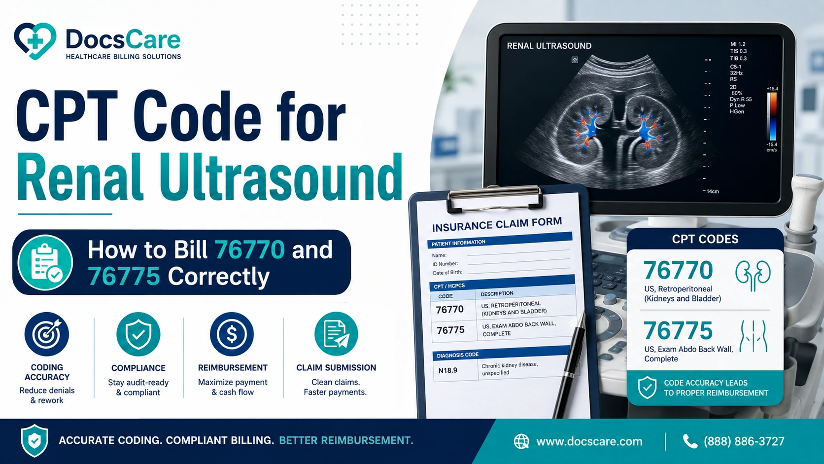 CPT Code for Renal Ultrasound: How to Bill 76770 and 76775 Correctly